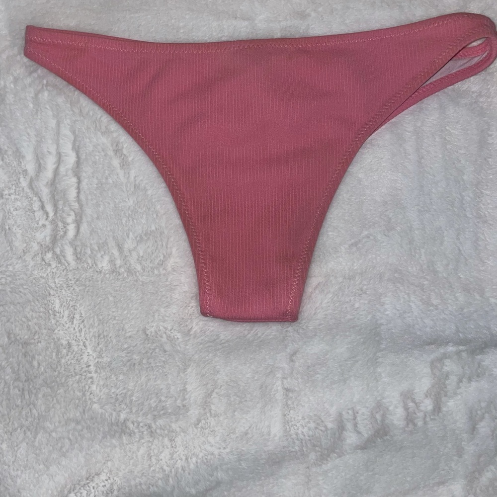 Pink Ribbed Strapless bikini - Picture 6 of 9